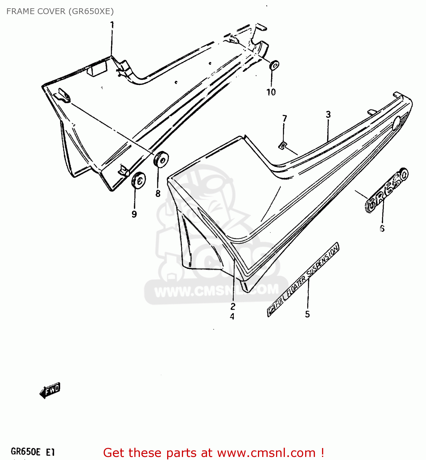 FRAME COVER (GR650XE) GR650 1984 (E) (E01 E04 E15 E16 E17 E21 E22 E24 E26 E34 E39)