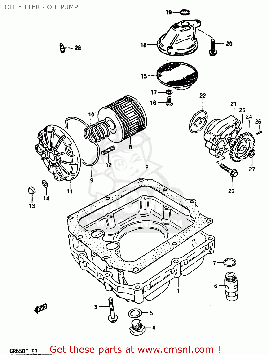 OIL FILTER - OIL PUMP GR650 1984 (E) (E01 E04 E15 E16 E17 E21 E22 E24 E26 E34 E39)