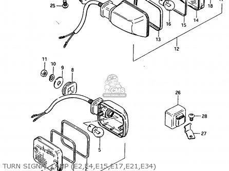 TURN SIGNAL LAMP (E2,E4,E15,E17,E21,E34) - GR650 1984 (E) (E01 E04 E15 E16 E17 E21 E22 E24 E26 E34 E39)