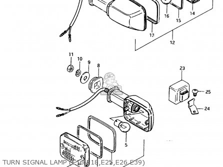 TURN SIGNAL LAMP (E16,E18,E25,E26.E39) - GR650 1984 (E) (E01 E04 E15 E16 E17 E21 E22 E24 E26 E34 E39)