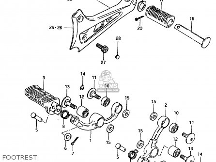FOOTREST - GR650 1984 (E) (E01 E04 E15 E16 E17 E21 E22 E24 E26 E34 E39)