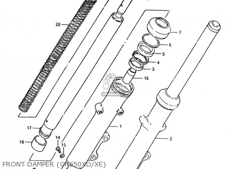 FRONT DAMPER (GR650XD/XE) - GR650 1984 (E) (E01 E04 E15 E16 E17 E21 E22 E24 E26 E34 E39)