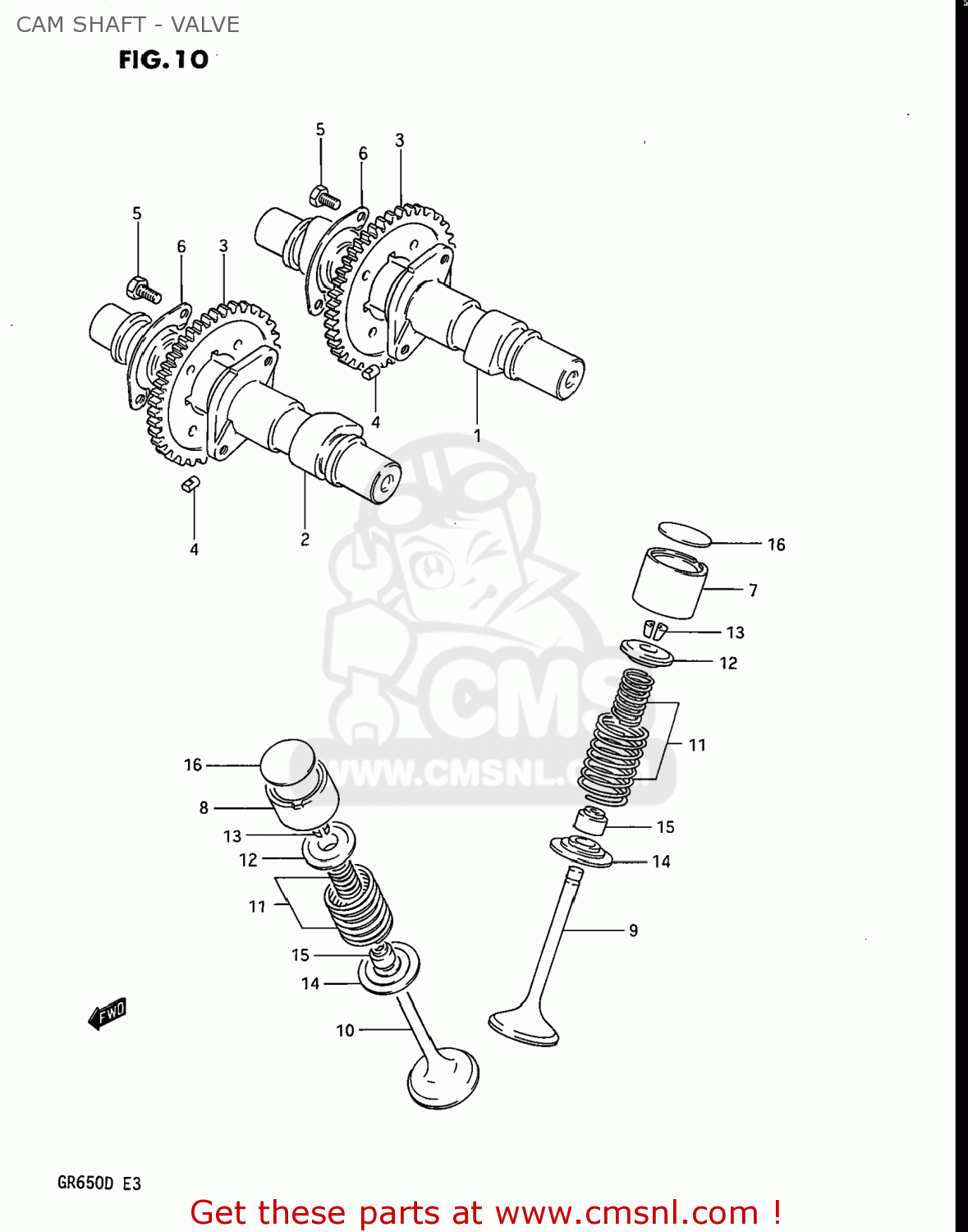 CAM SHAFT - VALVE GR650 TEMPTER 1983 (D) USA (E03)