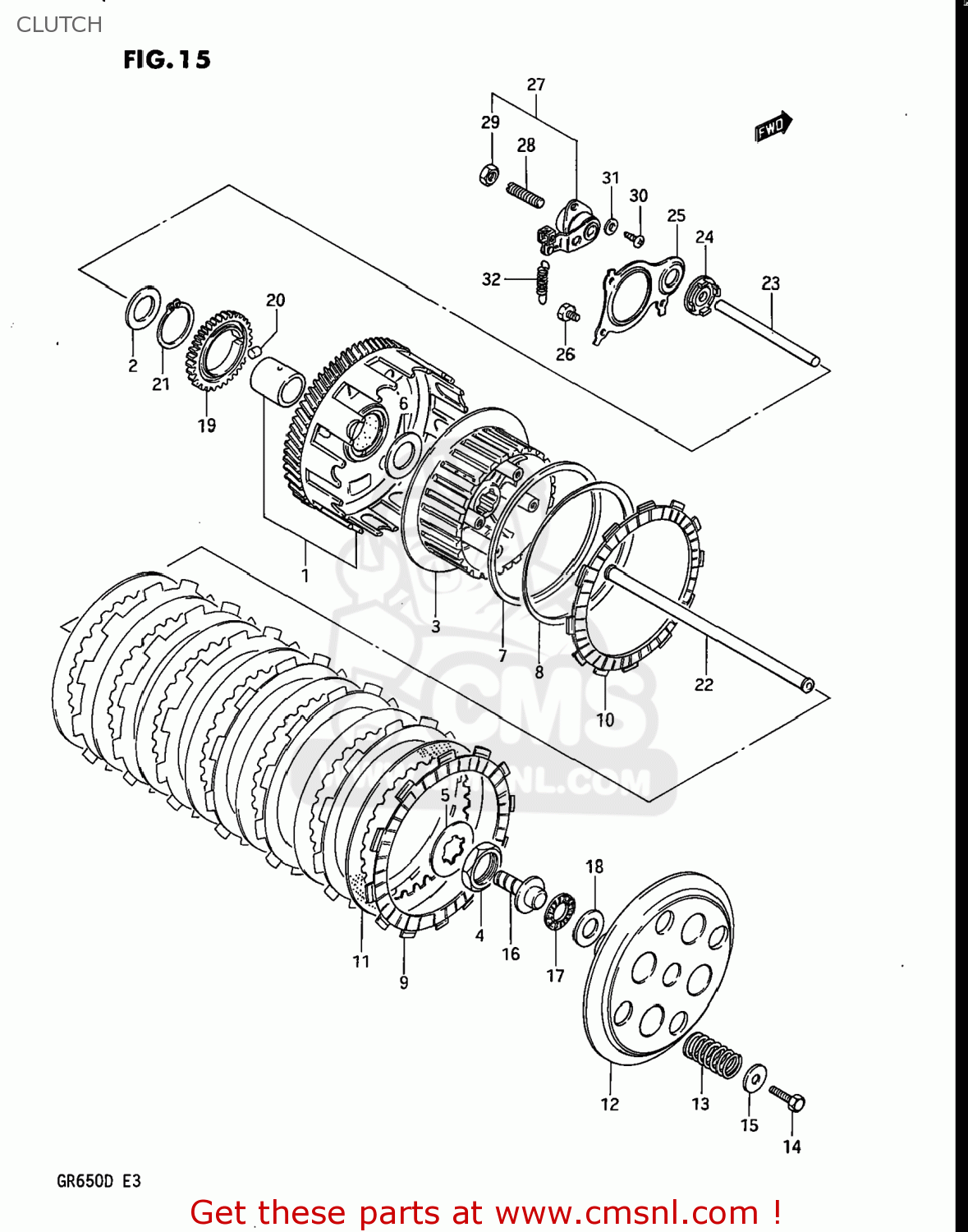 CLUTCH GR650 TEMPTER 1983 (D) USA (E03)
