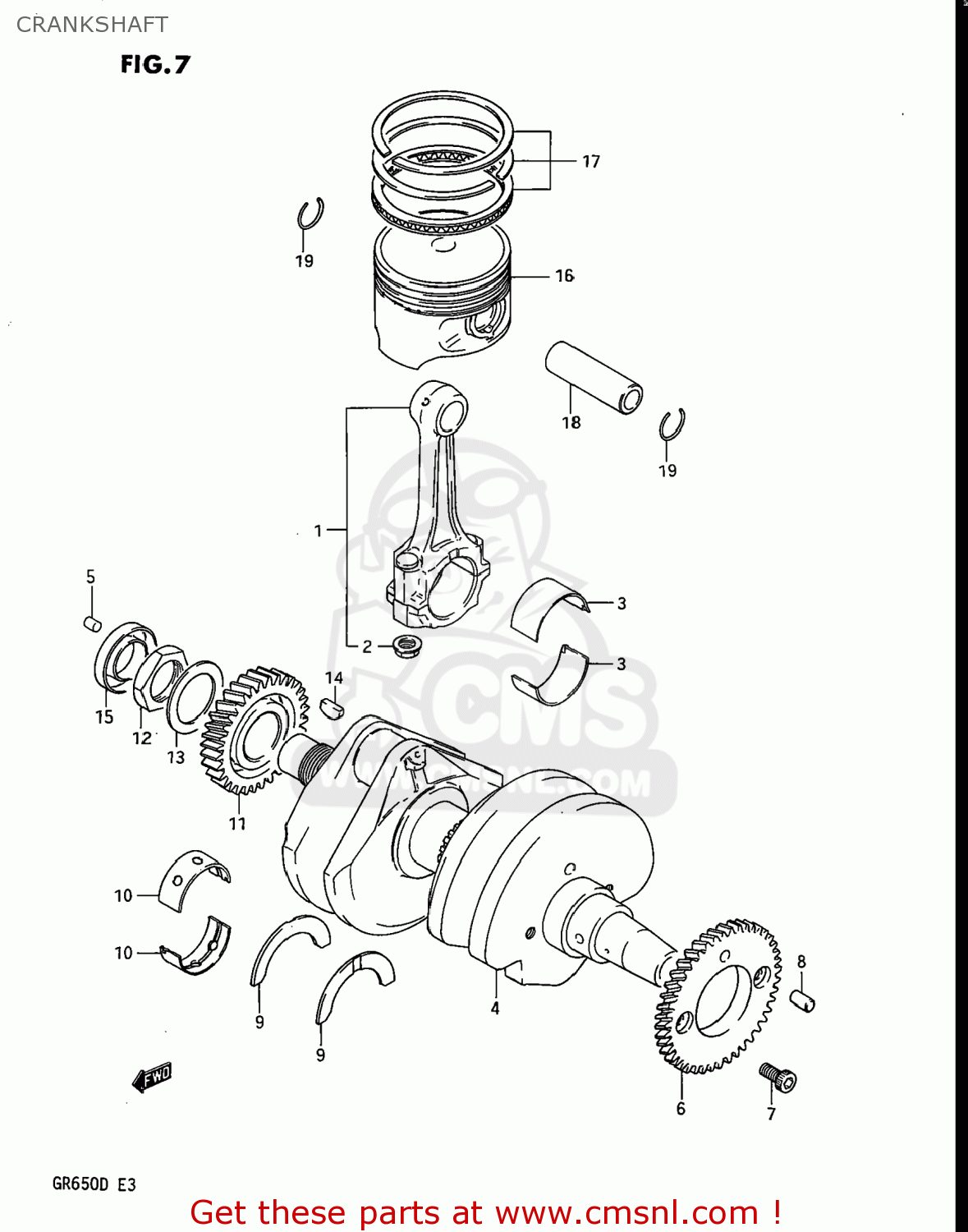CRANKSHAFT GR650 TEMPTER 1983 (D) USA (E03)