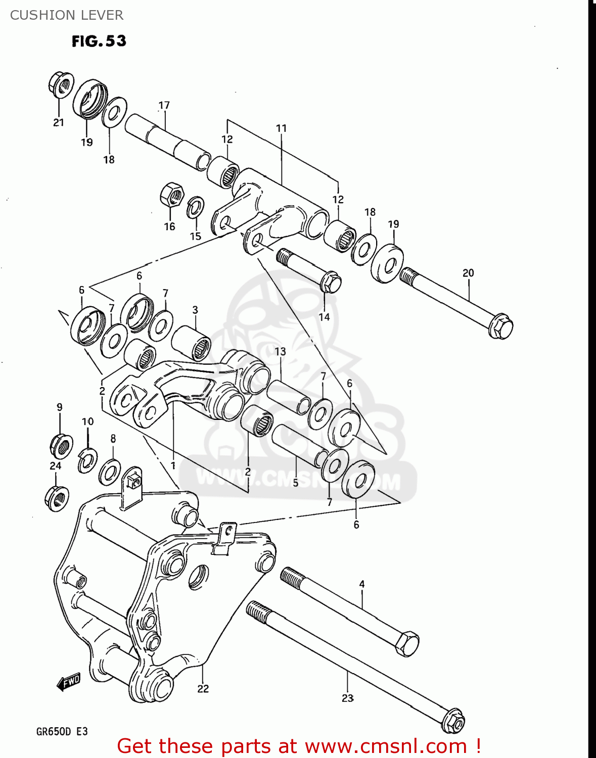 CUSHION LEVER GR650 TEMPTER 1983 (D) USA (E03)