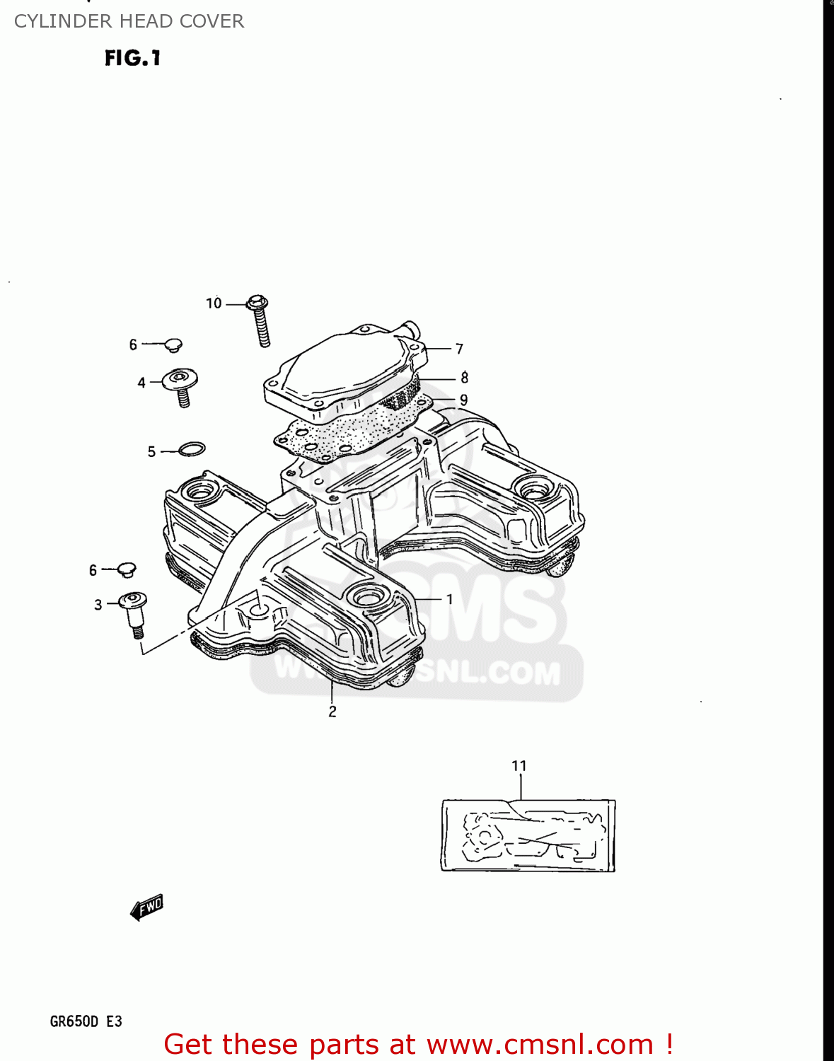 CYLINDER HEAD COVER GR650 TEMPTER 1983 (D) USA (E03)