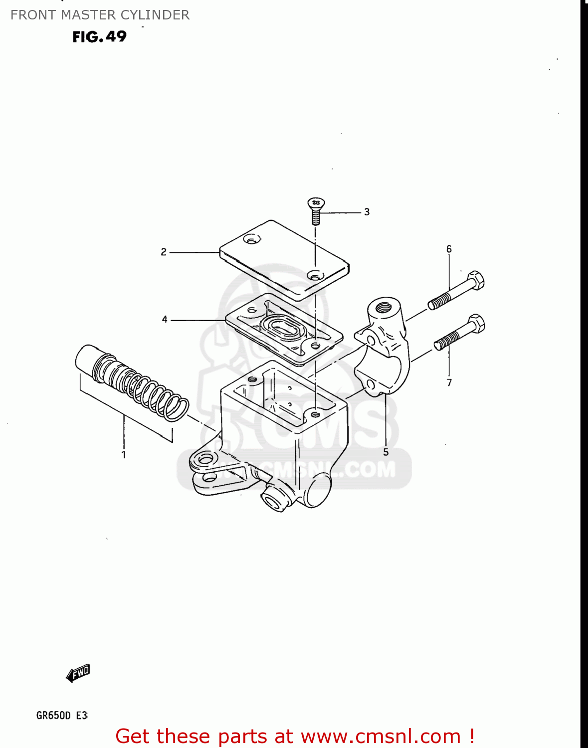 FRONT MASTER CYLINDER GR650 TEMPTER 1983 (D) USA (E03)