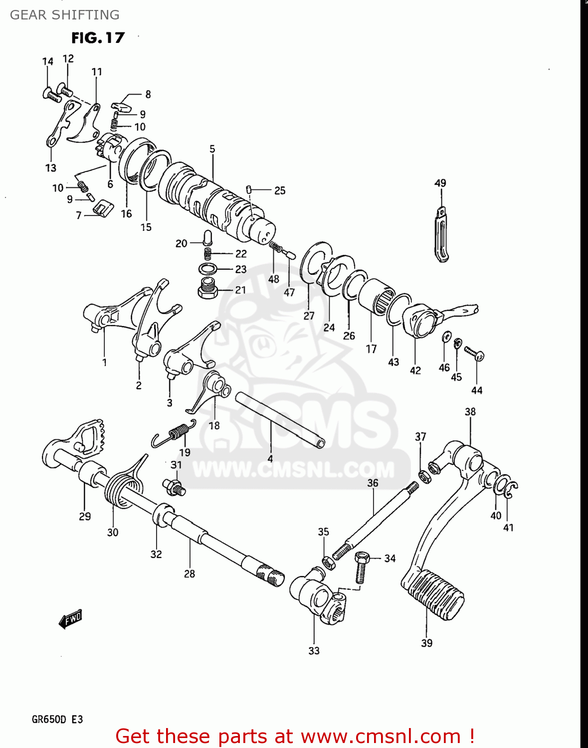 GEAR SHIFTING GR650 TEMPTER 1983 (D) USA (E03)