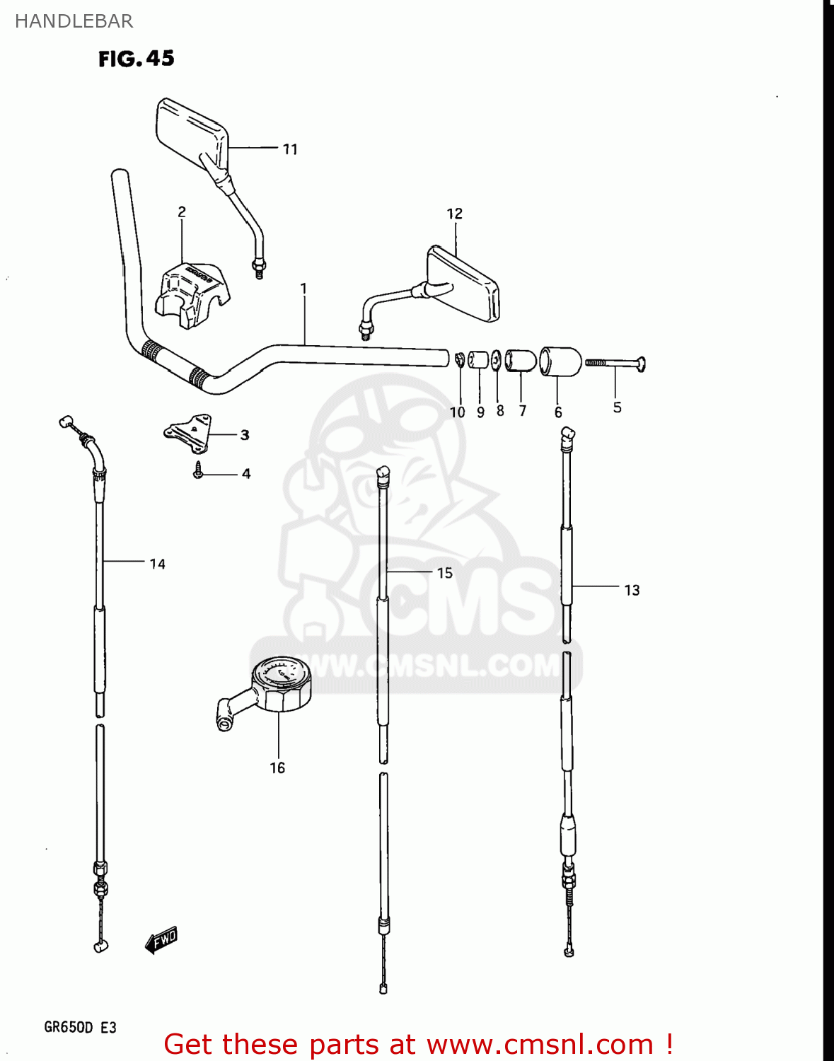 HANDLEBAR GR650 TEMPTER 1983 (D) USA (E03)
