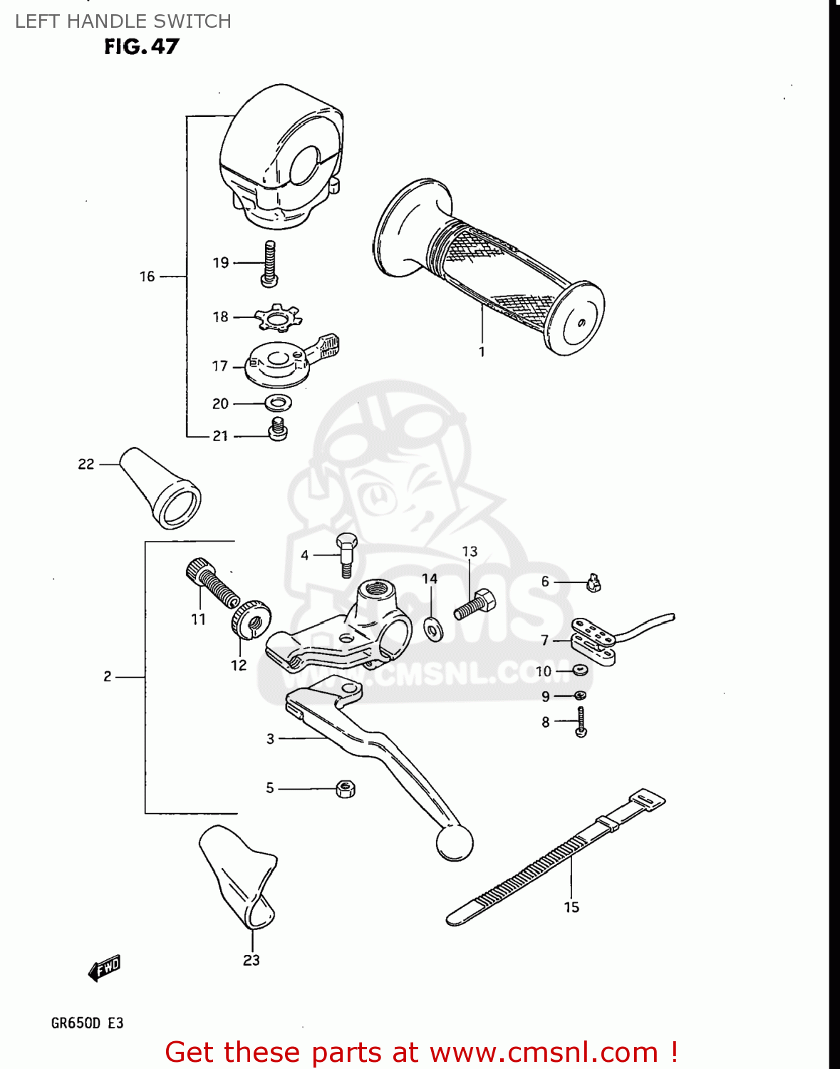 LEFT HANDLE SWITCH GR650 TEMPTER 1983 (D) USA (E03)