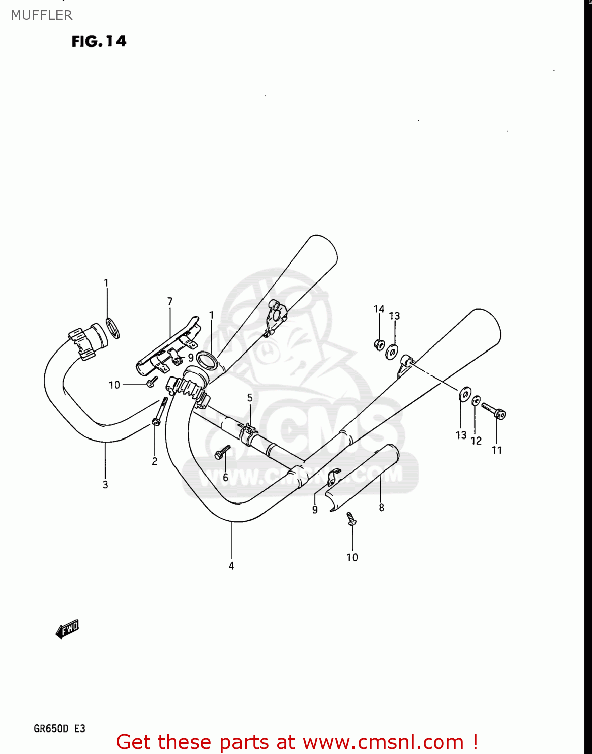 MUFFLER GR650 TEMPTER 1983 (D) USA (E03)