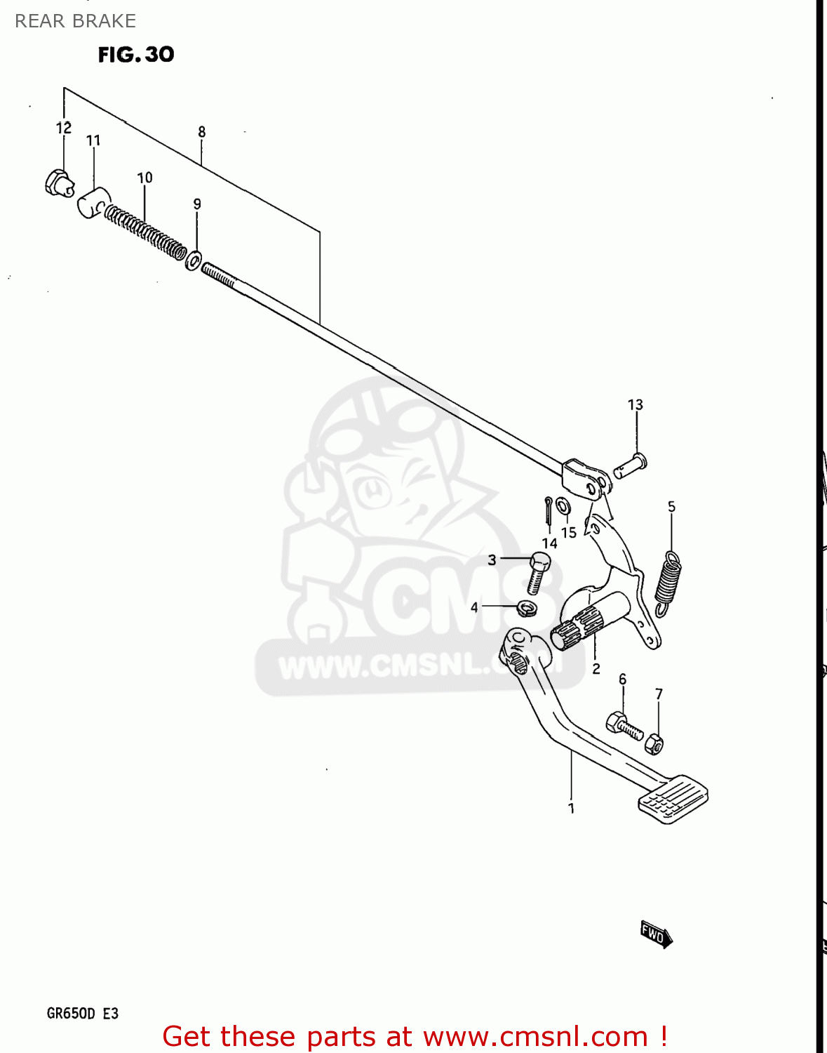 REAR BRAKE GR650 TEMPTER 1983 (D) USA (E03)