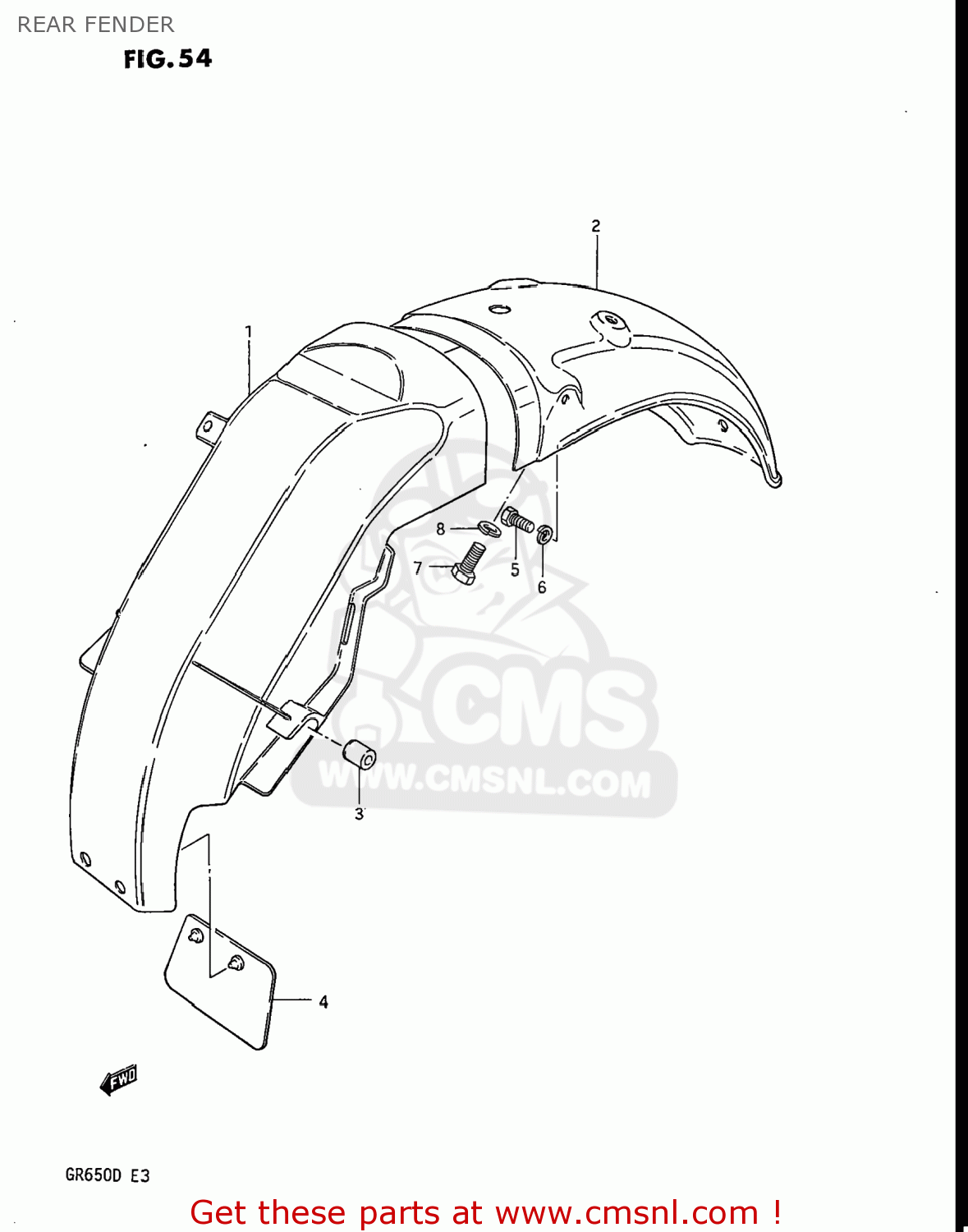 REAR FENDER GR650 TEMPTER 1983 (D) USA (E03)