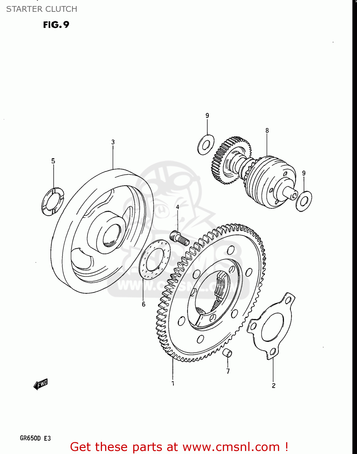 STARTER CLUTCH GR650 TEMPTER 1983 (D) USA (E03)