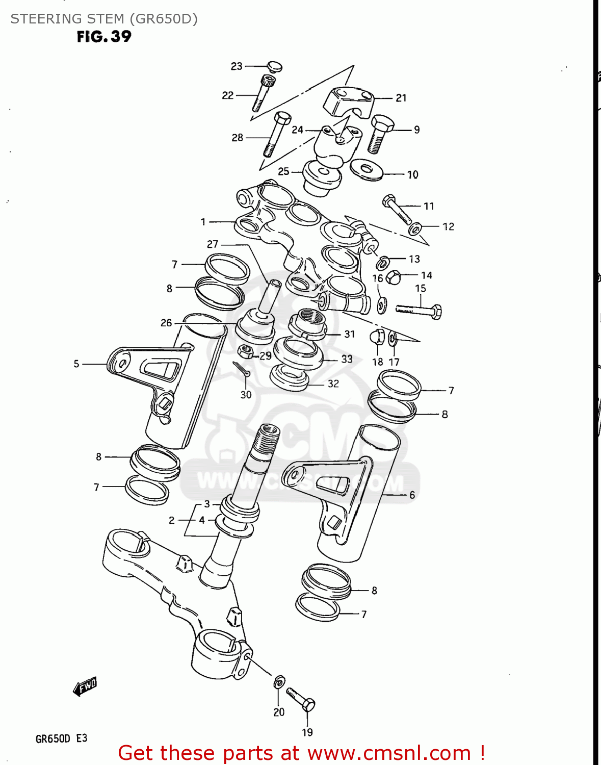 STEERING STEM (GR650D) GR650 TEMPTER 1983 (D) USA (E03)
