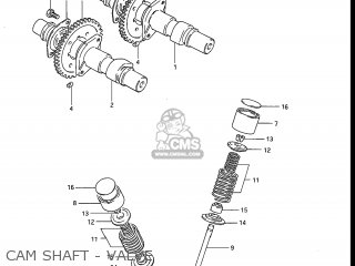 CAM SHAFT - VALVE - GR650 TEMPTER 1983 (D) USA (E03)