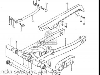 REAR SWINGING ARM - GR650 TEMPTER 1983 (D) USA (E03)