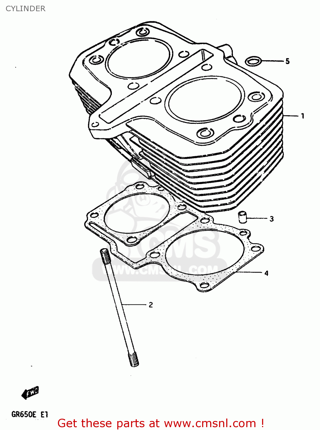 CYLINDER GR650X 1983 (D) (E01 E02 E06 E22 E24 E39)