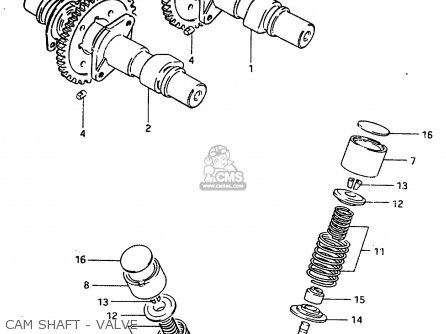 CAM SHAFT - VALVE - GR650X 1983 (D) (E01 E02 E06 E22 E24 E39)