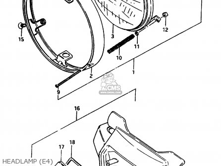 HEADLAMP (E4) - GR650X 1983 (D) (E01 E02 E06 E22 E24 E39)