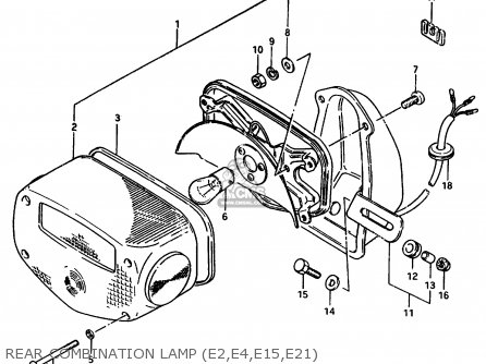 REAR COMBINATION LAMP (E2,E4,E15,E21) - GR650X 1983 (D) (E01 E02 E06 E22 E24 E39)