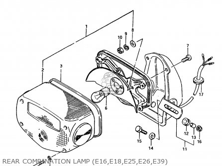 REAR COMBINATION LAMP (E16,E18,E25,E26,E39) - GR650X 1983 (D) (E01 E02 E06 E22 E24 E39)