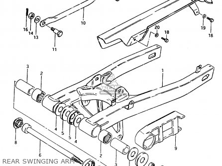 REAR SWINGING ARM - GR650X 1983 (D) (E01 E02 E06 E22 E24 E39)