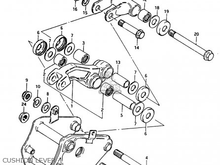 CUSHION LEVER - GR650X 1983 (D) (E01 E02 E06 E22 E24 E39)