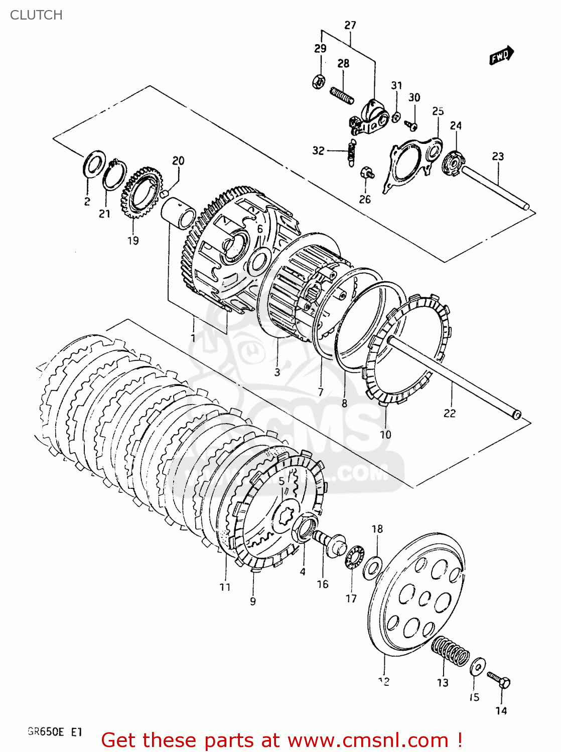 CLUTCH GR650X 1984 (E) GENERAL EXPORT GERMANY AUSTRALIA (E01 E22 E24)