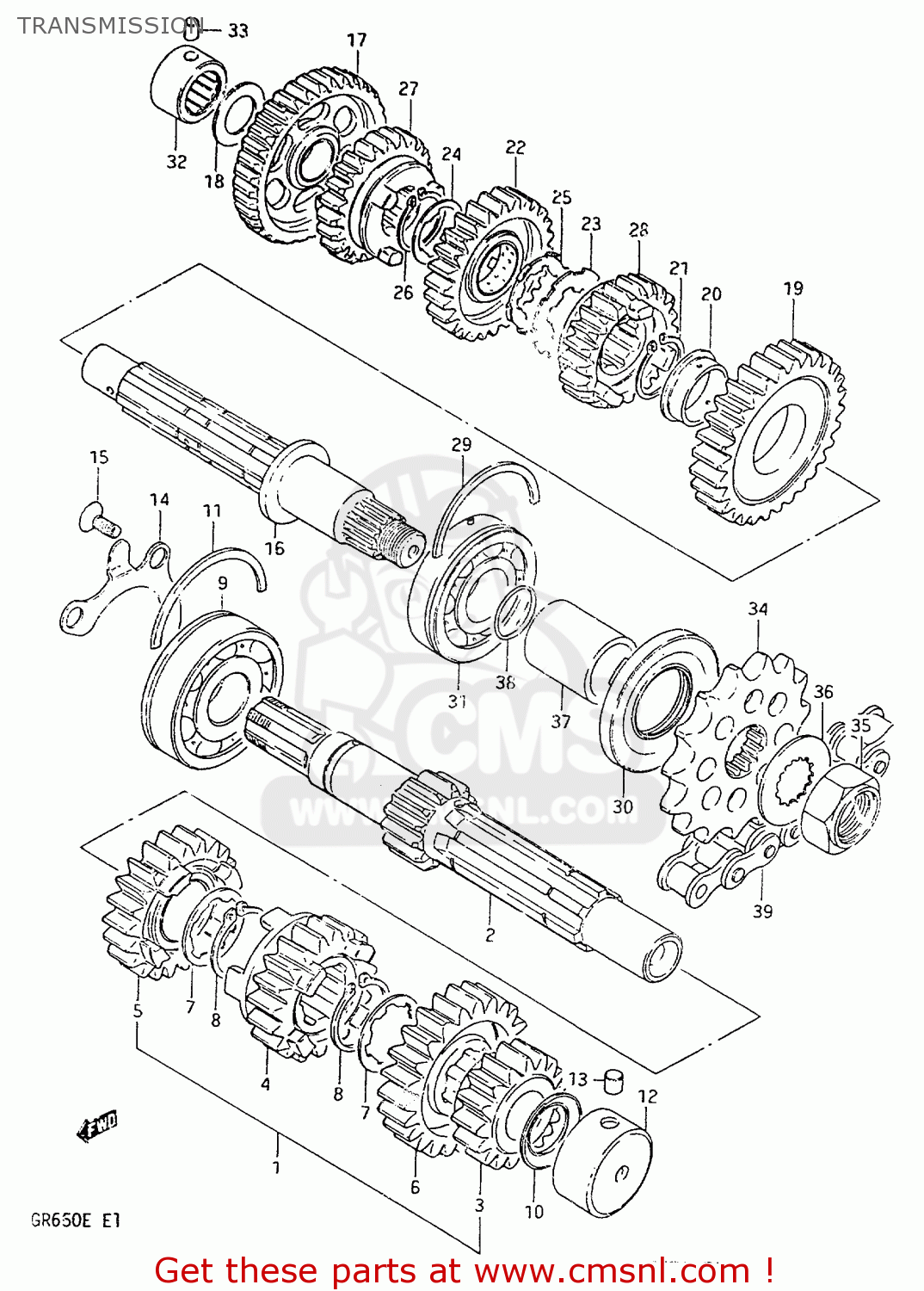 TRANSMISSION GR650X 1984 (E) GENERAL EXPORT GERMANY AUSTRALIA (E01 E22 E24)