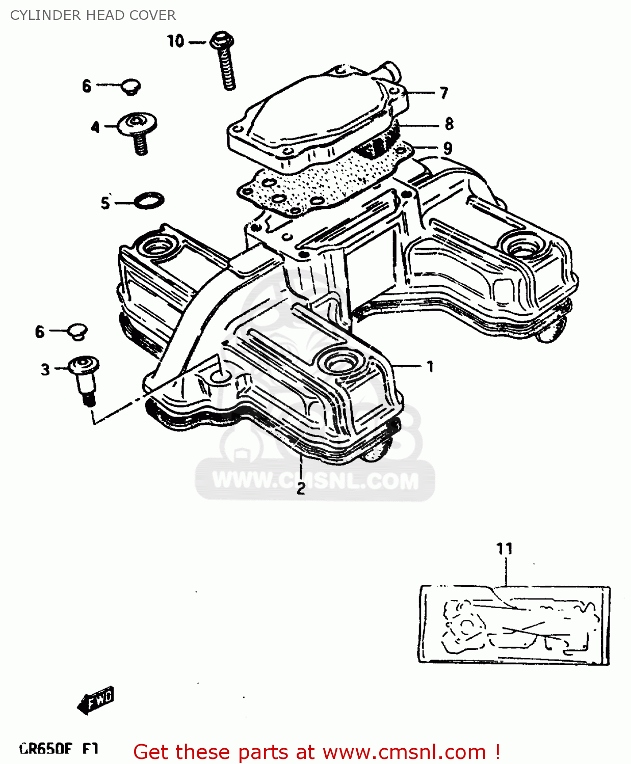 CYLINDER HEAD COVER GR650X 1984 (E) GENERAL EXPORT GERMANY AUSTRALIA (E01 E22 E24)