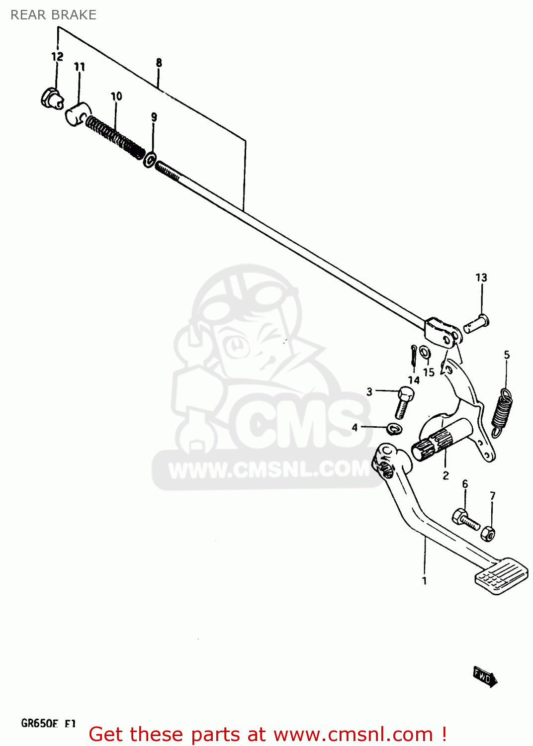 REAR BRAKE GR650X 1984 (E) GENERAL EXPORT GERMANY AUSTRALIA (E01 E22 E24)