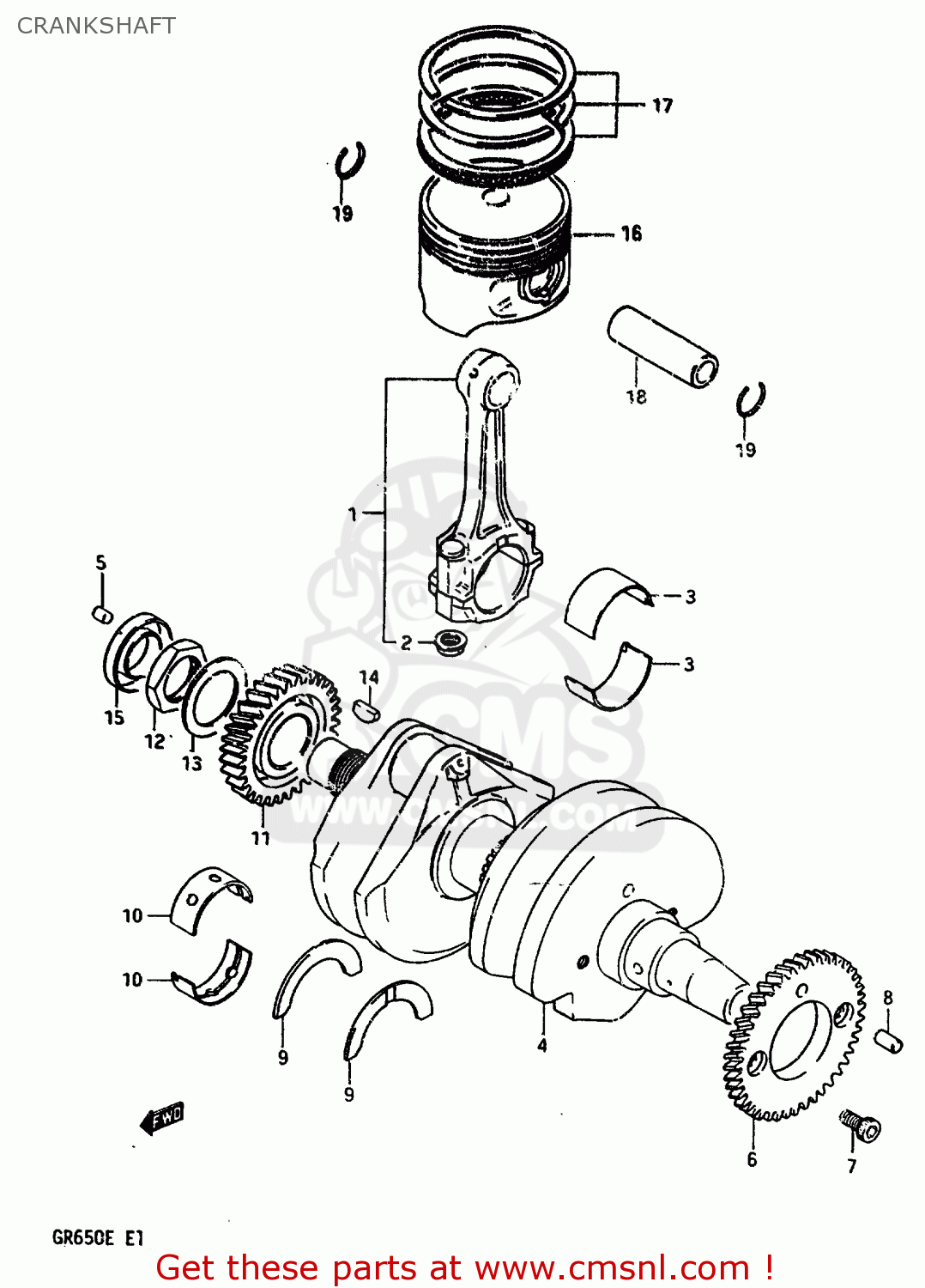 CRANKSHAFT GR650X 1984 (E) GENERAL EXPORT GERMANY AUSTRALIA (E01 E22 E24)