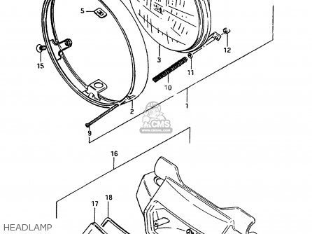 HEADLAMP - GR650X 1984 (E) GENERAL EXPORT GERMANY AUSTRALIA (E01 E22 E24)
