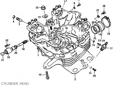 CYLINDER HEAD - GR650X 1984 (E) GENERAL EXPORT GERMANY AUSTRALIA (E01 E22 E24)