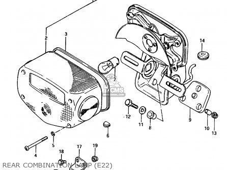 REAR COMBINATION LAMP (E22) - GR650X 1984 (E) GENERAL EXPORT GERMANY AUSTRALIA (E01 E22 E24)