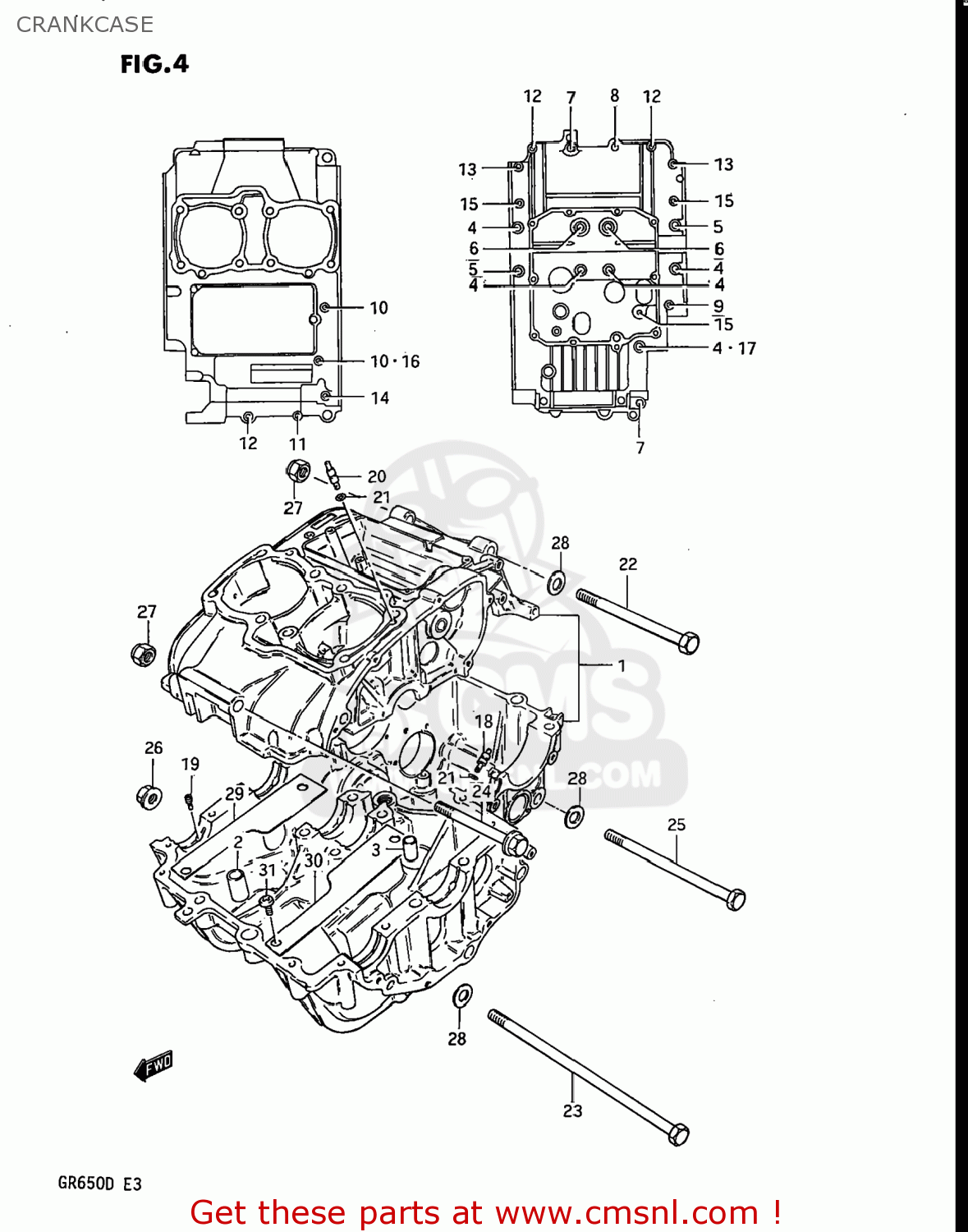 CRANKCASE GR650X TEMPTER 1983 (D) USA (E03)