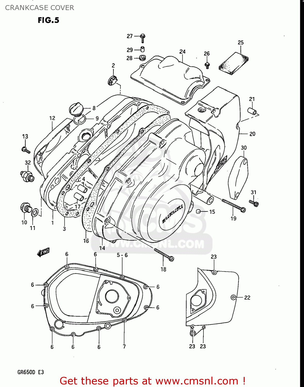 CRANKCASE COVER GR650X TEMPTER 1983 (D) USA (E03)
