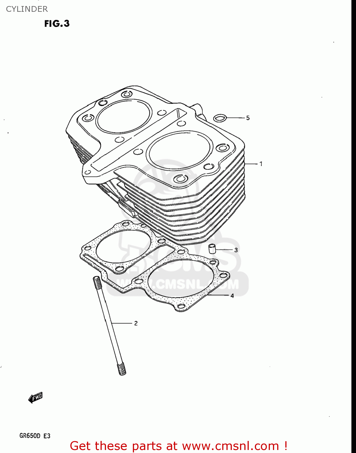 CYLINDER GR650X TEMPTER 1983 (D) USA (E03)