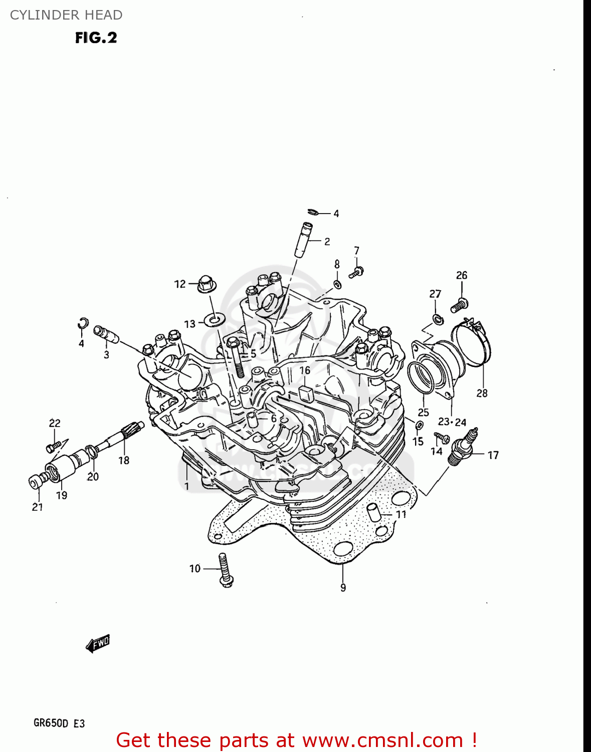 CYLINDER HEAD GR650X TEMPTER 1983 (D) USA (E03)