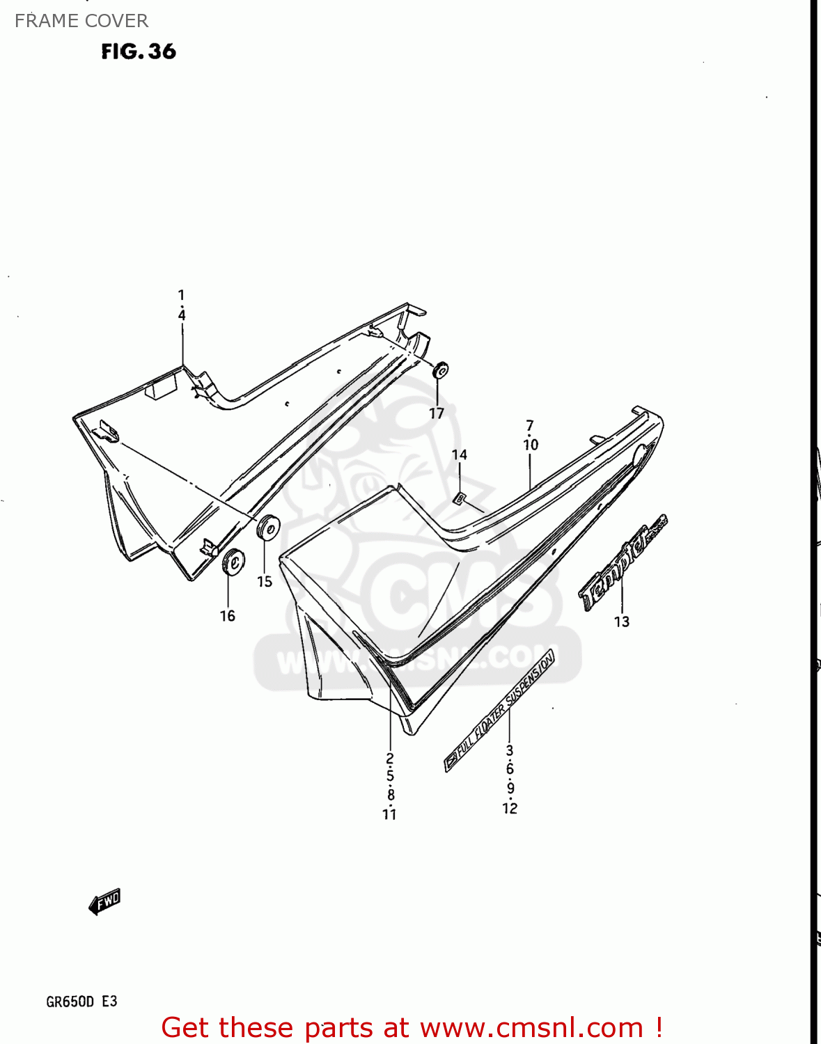 FRAME COVER GR650X TEMPTER 1983 (D) USA (E03)