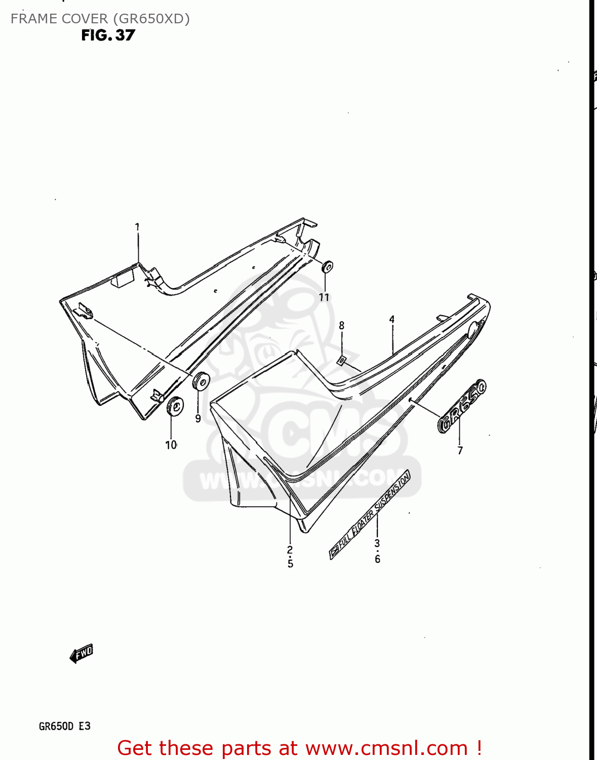 FRAME COVER (GR650XD) GR650X TEMPTER 1983 (D) USA (E03)