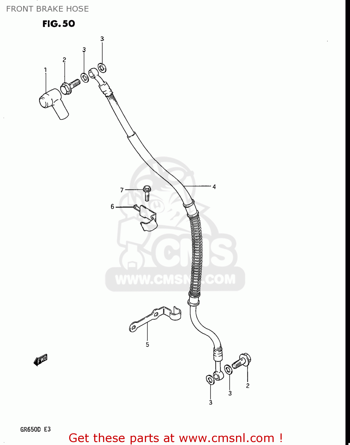 FRONT BRAKE HOSE GR650X TEMPTER 1983 (D) USA (E03)