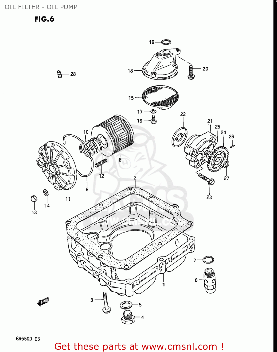 OIL FILTER - OIL PUMP GR650X TEMPTER 1983 (D) USA (E03)