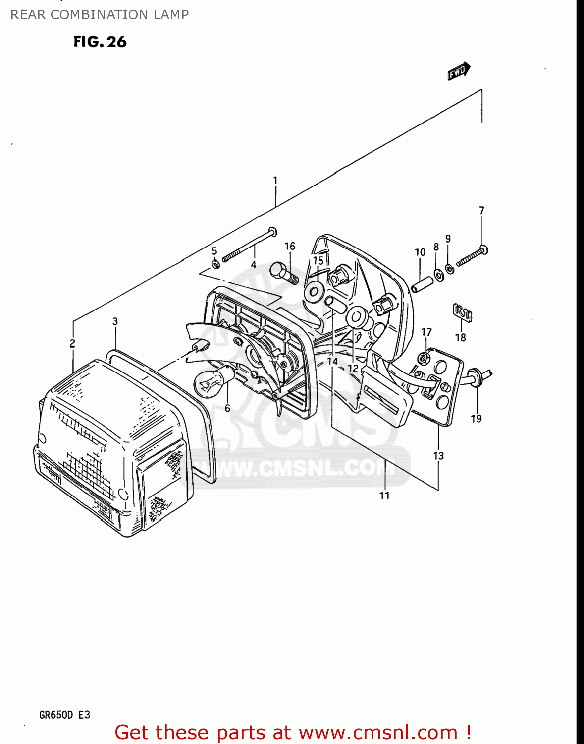 REAR COMBINATION LAMP GR650X TEMPTER 1983 (D) USA (E03)