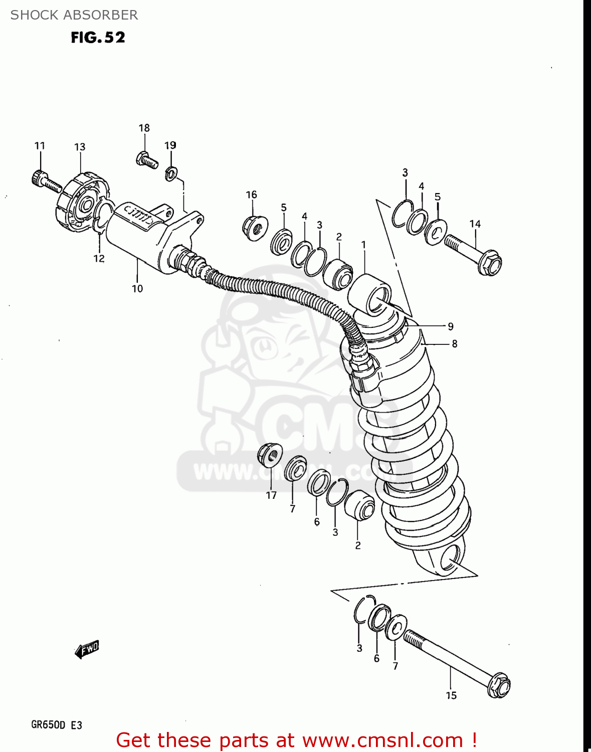 SHOCK ABSORBER GR650X TEMPTER 1983 (D) USA (E03)