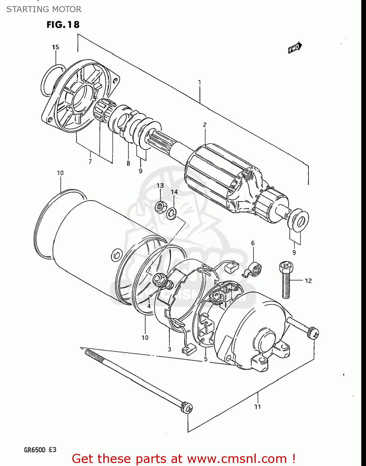 STARTING MOTOR GR650X TEMPTER 1983 (D) USA (E03)