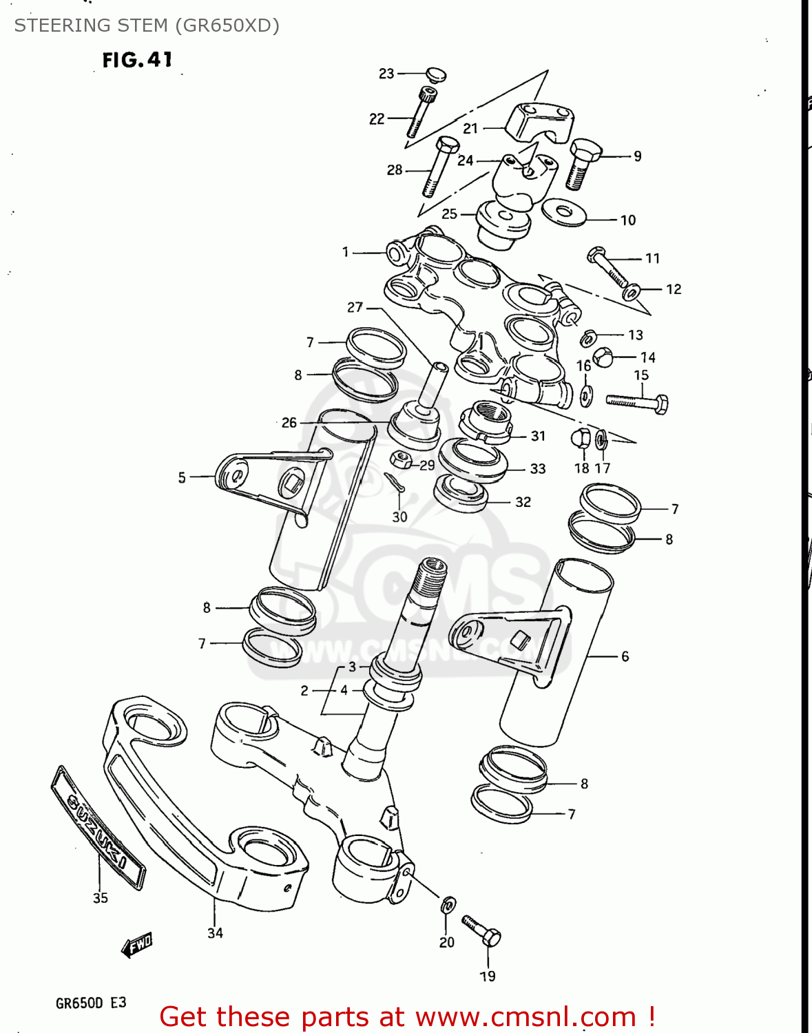 STEERING STEM (GR650XD) GR650X TEMPTER 1983 (D) USA (E03)