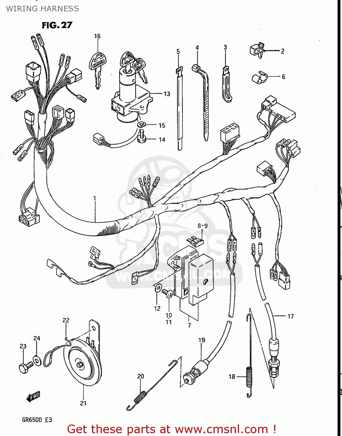 WIRING HARNESS GR650X TEMPTER 1983 (D) USA (E03)